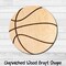 Basketball Unfinished Wood Shape Blank Laser Engraved Cut Out Woodcraft Craft Supply BSK-003 product 1